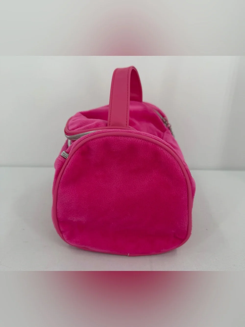 Juicy Couture Pink Velour Rhinestone makeup bag Train Case Y2K 2000s Mcbling